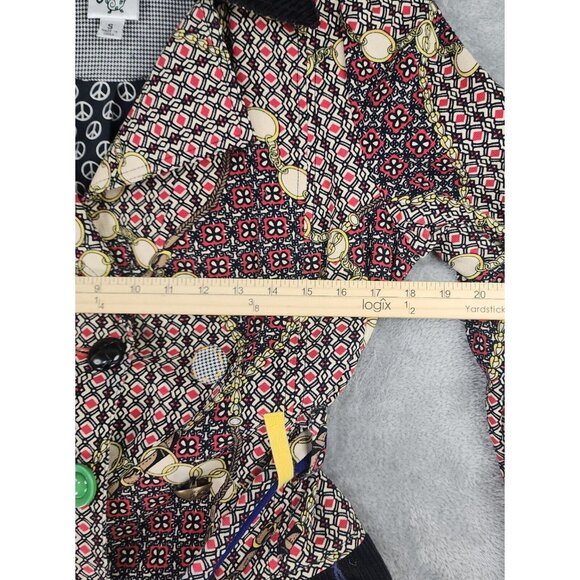 Ivy Jane Jacket Womens Small Multicolor Retro Button Front Belted Long Sleeve - Picture 5 of 12